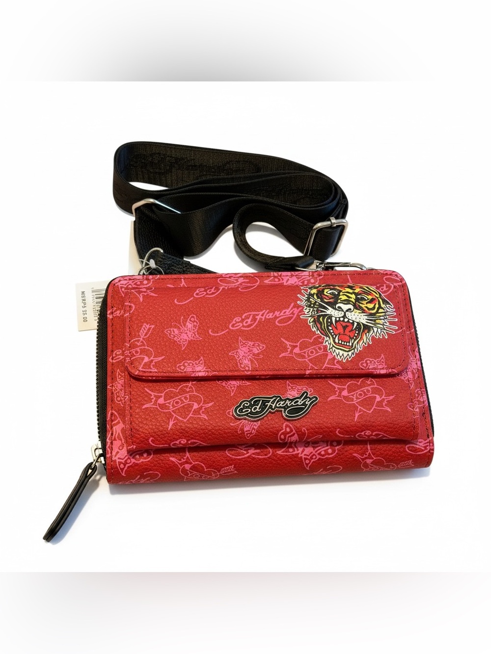 Ed Hardy bundle: neck pillow,5pks socks and Crossbody Wallet / Wristlet,NWT - Picture 3 of 5